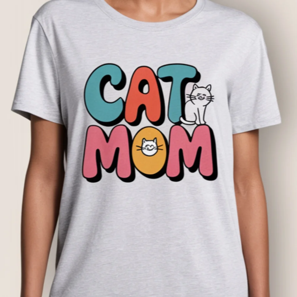 White Cat Minimalist Graphic Tee